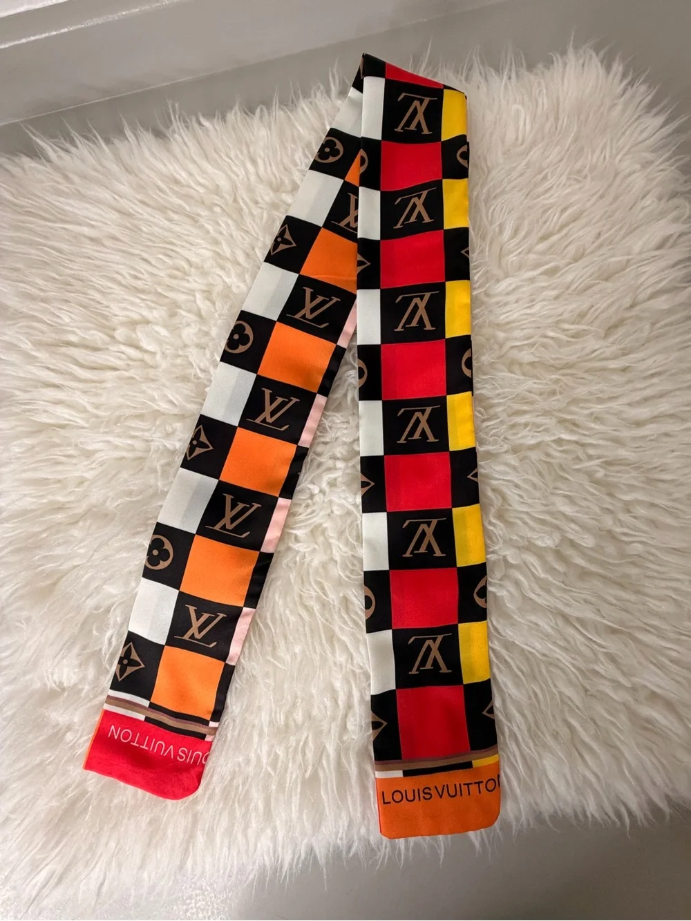 Multicolor Checkered Kids Twilly Scarf